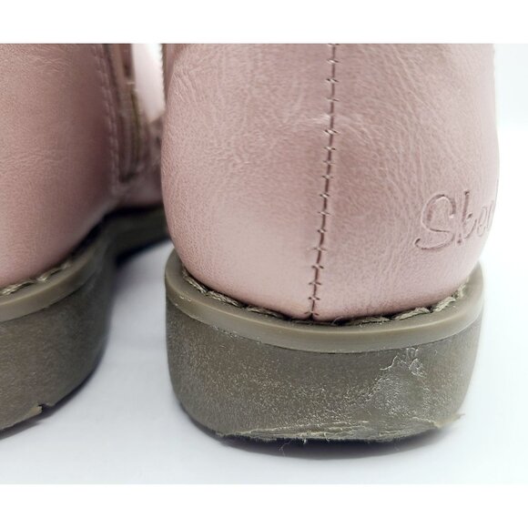 Skechers Girls Pink Ankle Boots With Star & Stitch Detail Size 7 - Picture 7 of 9